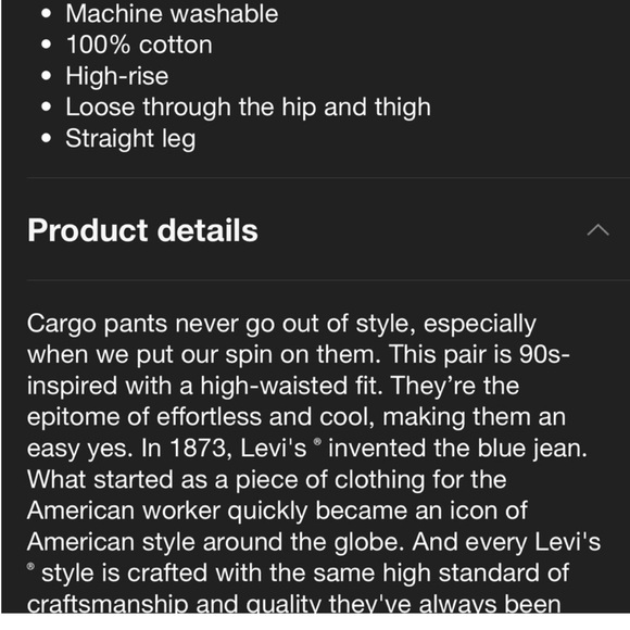 💕NWT Levi's 94” Baggy Cargo Camo Straight Leg Jeans size 28x30 - Picture 4 of 13